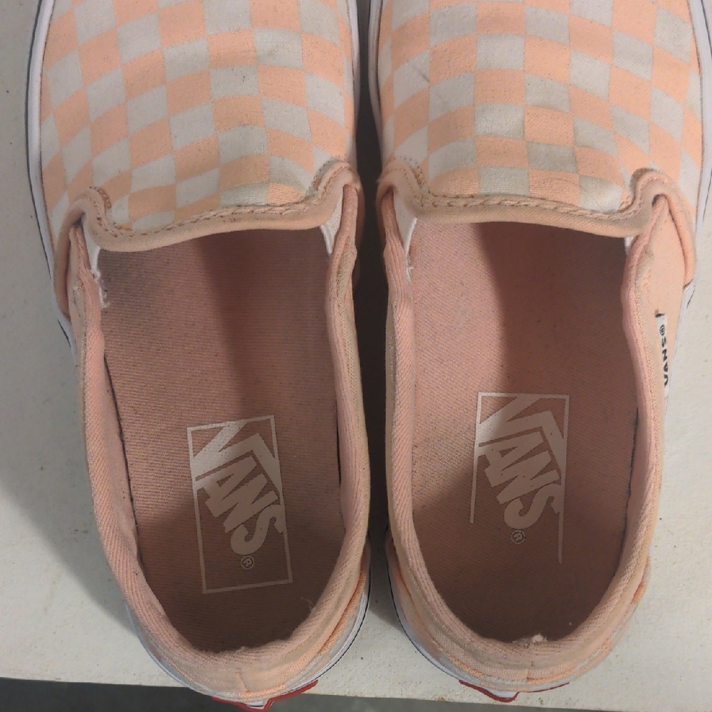 Vans Slip-On Checkerboard in Peach and White - Picture 5 of 8